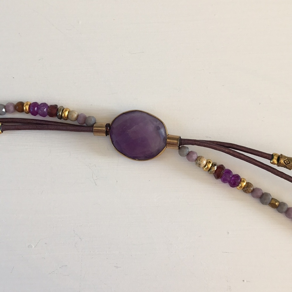 Purple & Gold wrap bracelet